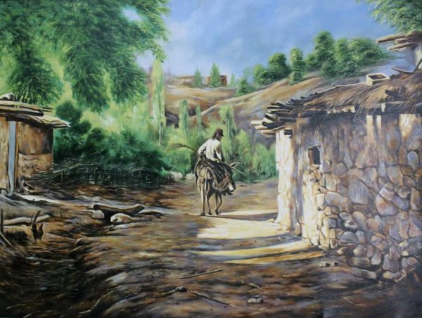 تابلو نقاشی مرد خر سوار