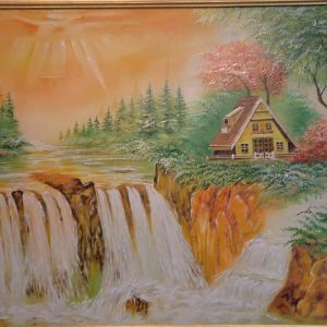 تابلو نقاشی ظهر آبشار